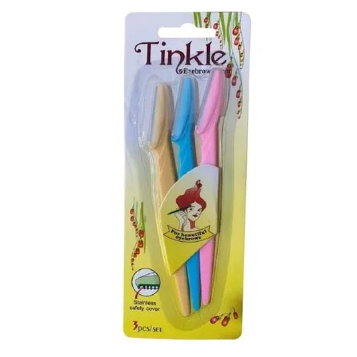 3Pcs Tinkle Eyebrow Razor Shaper Facial Fine Hair Cutter Trimmer Eye Brows Styling Stainless Steel Blade