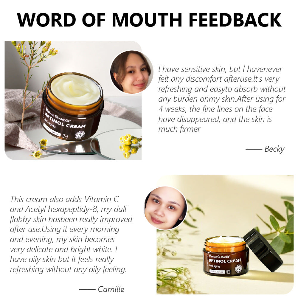 VIBRANT GLAMOUR Retinol Face Cream Firming Lifting Anti-Wrinkle Brightening Moisturizing Skin Care Retinol Face Cream