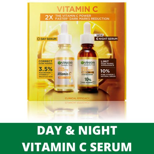 【Discounted】Garnier Day & Night Vitamin C Booster Serum Routine Pack