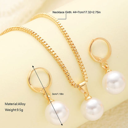 8pcs/Set Earrings Sets + Necklace Women Jewelry Clavicle Chain Creative Personality Cameo Earrings Fashion Accessories Pearl Pendants Valentine's Gifts Fashion Stunning Earrings For Beautiful Girls