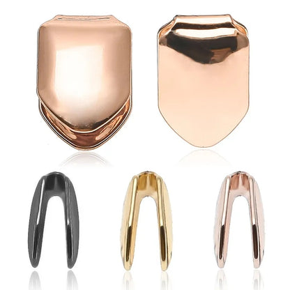 Gold Trendy Rock Rapper Hip Hop Grillz Caps Mold Top & Bottom Grill Body Jewelry Single Teeth