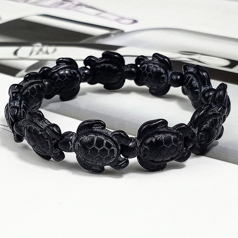 1 Hot Selling Natural Turquoise Cute Turtle Bracelet Pink Black Turquoise Turtle Couple Bracelet for Men and Women Valentine's Day Gift Wedding Anniversary Gift