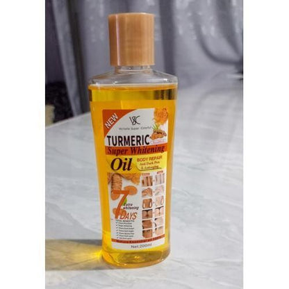 Pack Of 2 - Turmeric Body Oil 1000ml + Body Scrub 550g Super Whitening Skin Repair Anti-Aging Removes Wrinkles Dark Spots & Smooths Clears Knuckles PornThap Premium Organic Exfoliating Body Scrub