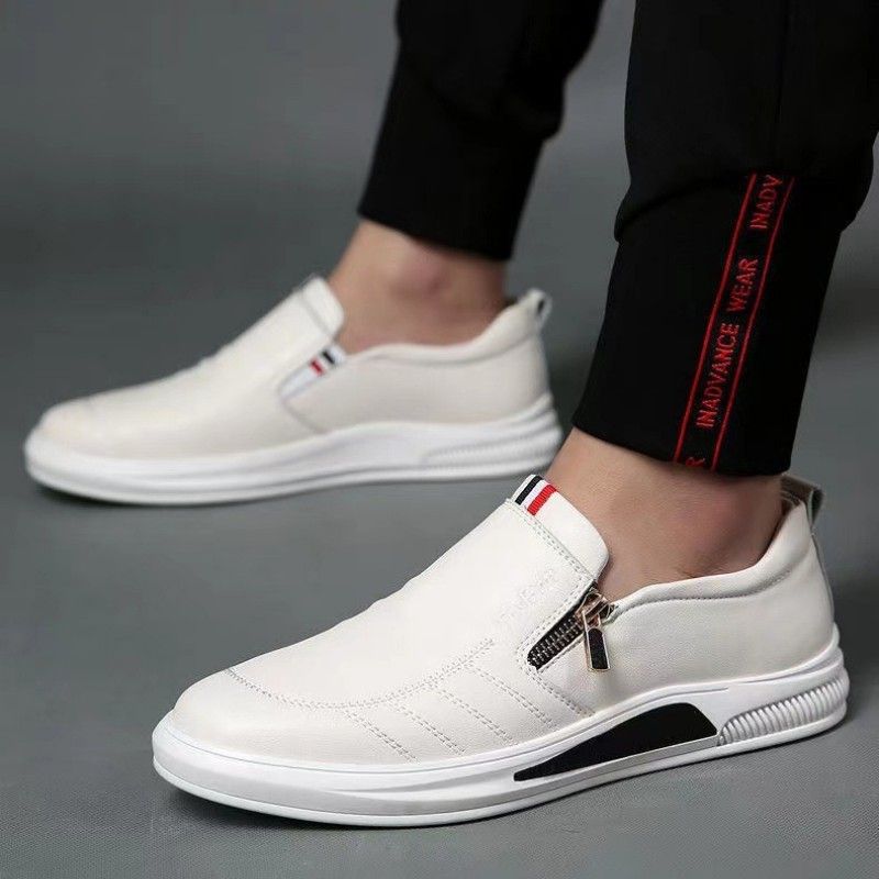 Men's Casual Shoes Men Breathable Fashion British Non-slip Shoes Business bean PU Leathe Shoes Loafer