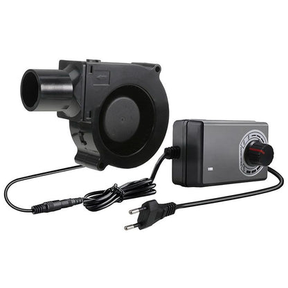 220V BBQ Fan Small Blast Engine with Air Collecting Adjustable Speed Cooking Tool EU Plug Handheld Barbecue Blower Camping AC Powered Fan Variable Speed Control