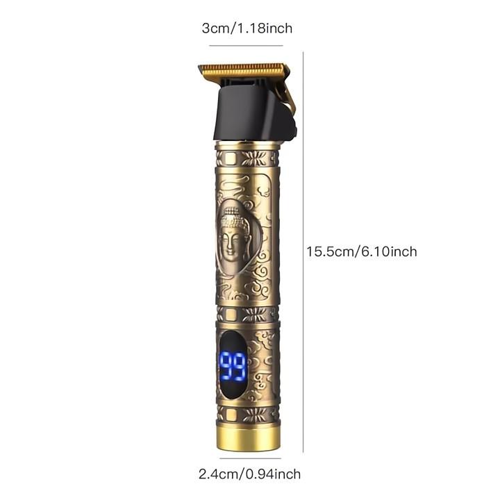 LCD Display Hair Trimmer USB Rechargeable Clipper Coreless Men&apos;s Beard Shaver Haircut Sharp Blade