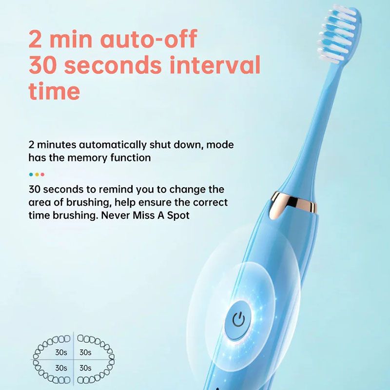 Oral Cleaning Powered Toothbrushes, Super Sonic Electric Toothbrushes With 3 Brush Heads Smart Timer Whitening IPX7 Smart Wireless Rechargeable Automatic Ultrasonic Electric Toothbrush Health care