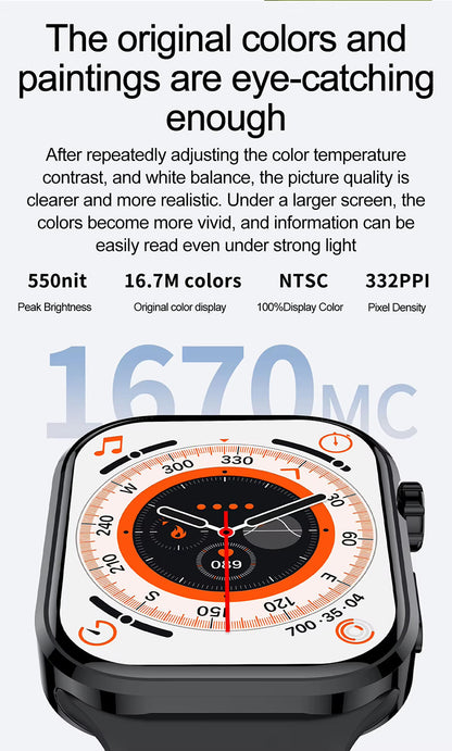 Smart Watch Bluetooth Call Message Push Heart Rate Blood Pressure Monitoring Smartwatch Men Women Outdoor Sports Waterproof Fitness Tracker High Quality Watch