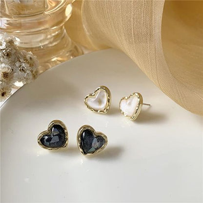 S925 silver needle elegant temperament simple gold rim small peach heart earrings new stud earrings new to Black Friday Christmas Valentine's Day gift