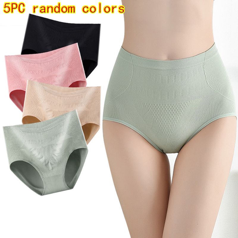 5PC colors random Woman's panties High waist shaping antibacterial panties ladies tummy tuck buttock lifting seamless underwear girls briefs lingerie