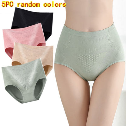 5PC colors random Woman's panties High waist shaping antibacterial panties ladies tummy tuck buttock lifting seamless underwear girls briefs lingerie