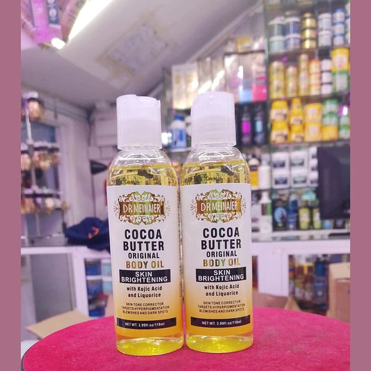 Two bottles of Dr. Meinaier Cocoa Butter Original Body Oil 110ml – Deep Moisture