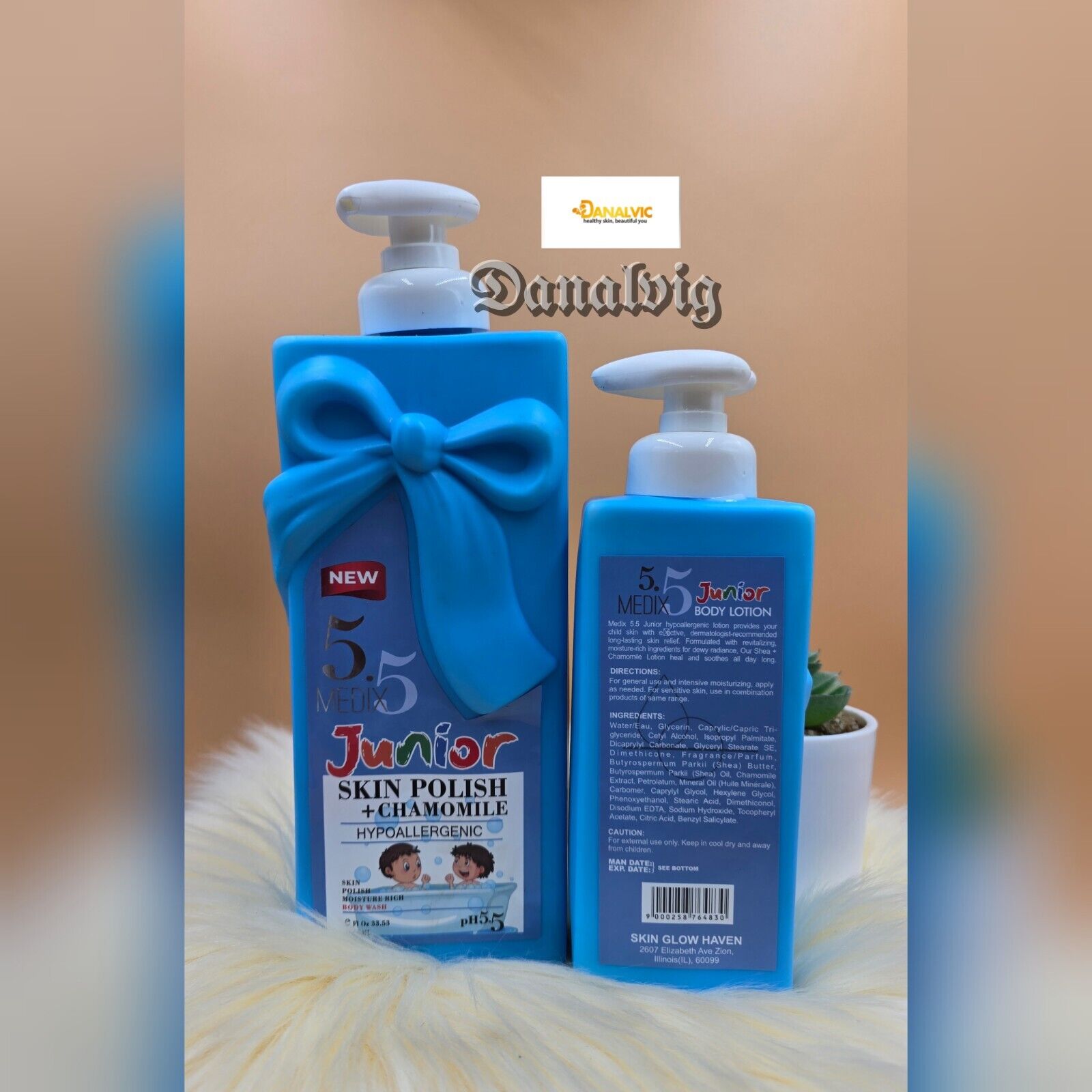 2 Packs Medix 5.5 Skin Polish + Chamomile Moisturizing Body Wash 1000ml + 400ml Powerful Hydration Cleansing Long-lasting Body Moisturizer