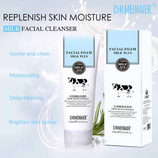 Dr. Meinaier Facial Form Milk Plus Cleanser with Natural Ingredients Co-Enzyme Q10 to Tighten nourish deep cleanse Skin