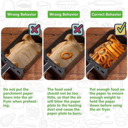 100pcs Air Fryer Liners DisposableAir Fryer Paper Non-Stick Air Fryer Parchment Paper Liners, Oil-Proof Water-Proof Round Air Fryer Liners for Cooking, Baking