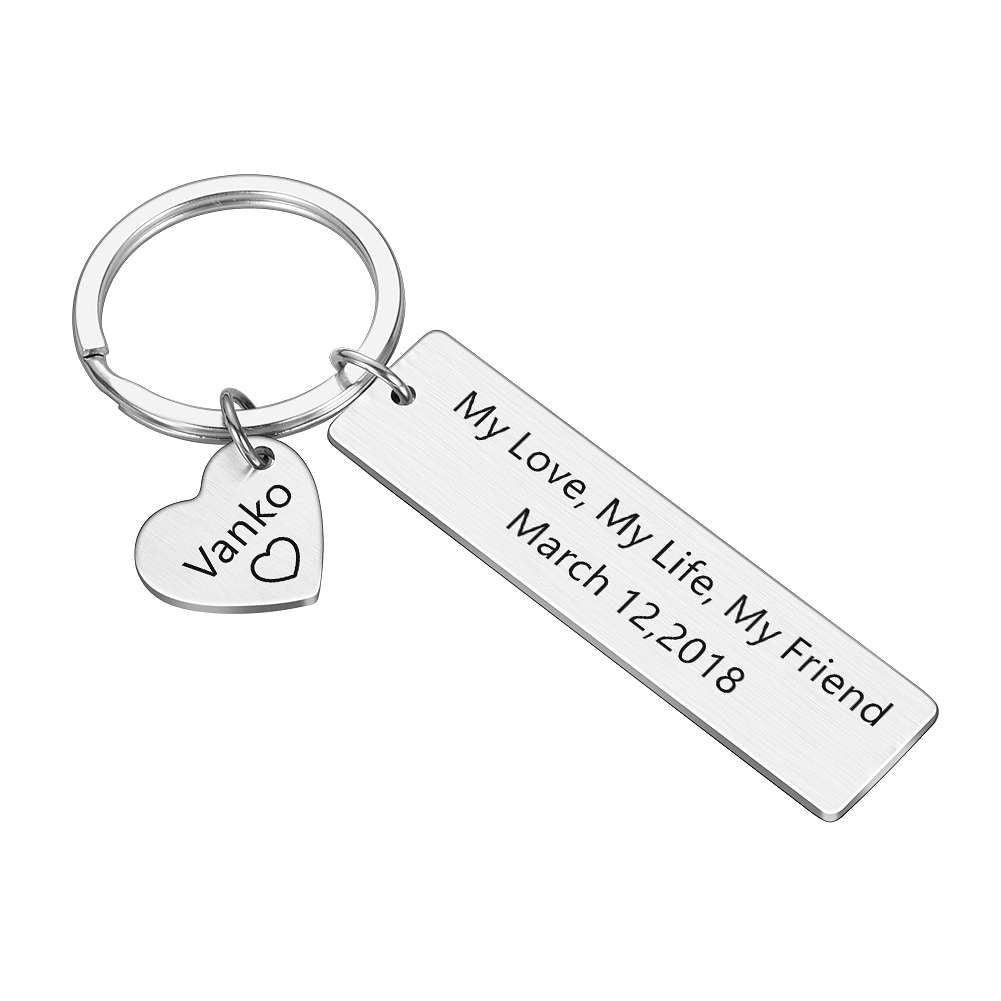Drive Safe Gift Couple Keychain Engraving ..1