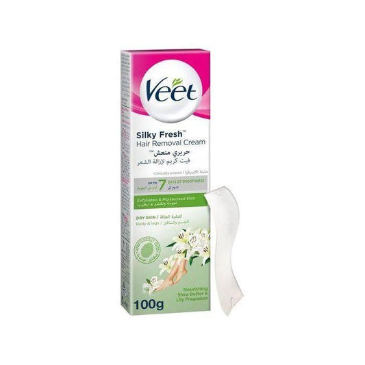Dry Skin, Hair Removal Cream -Special dry skin treating formula enriched with Shea Butter and Lily Fragrance