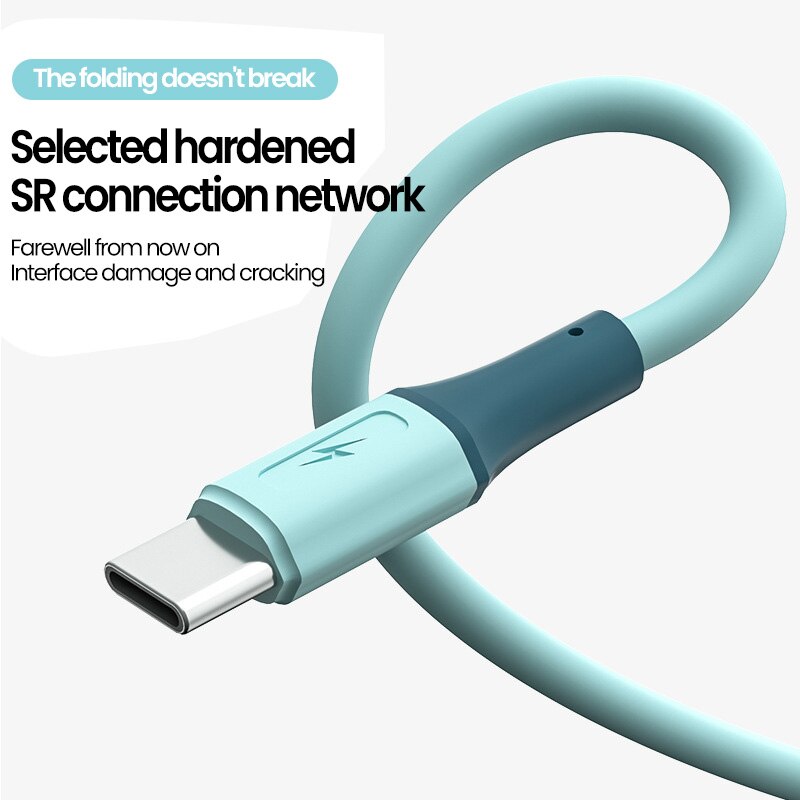 3 In1 Liquid silica gel charging cables Micro USB+type c+iphone Charger Cable Fast Charging data line Data Cables