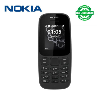 Refurbished Phone Nokia 105 2017 (Dual SIM) 800mAh 1.4" Unlocked Phone Long Power Super Signal Durable Classic Portable Shock Resistant Super Durable Nokia 105