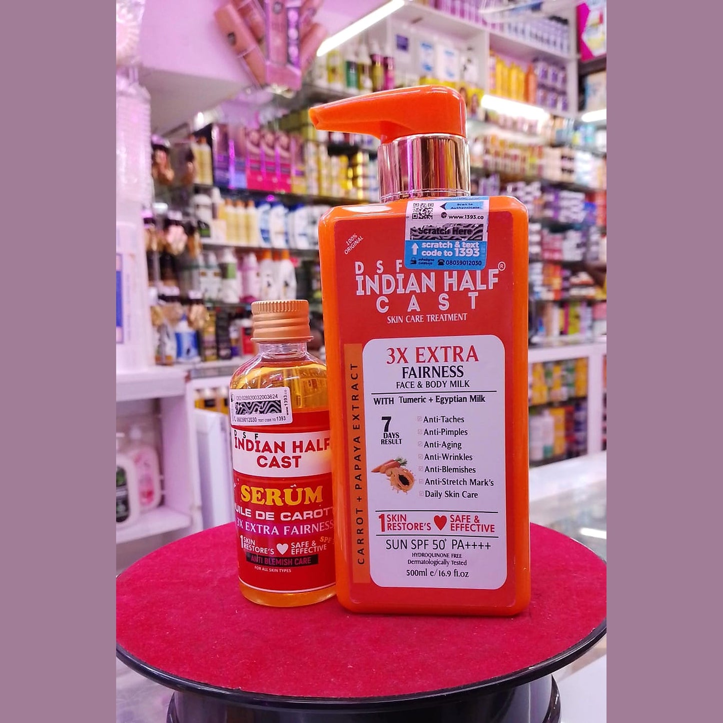 DSF Indian Half Cast 3X Extra Fairness Face & Body Milk & Serum Set