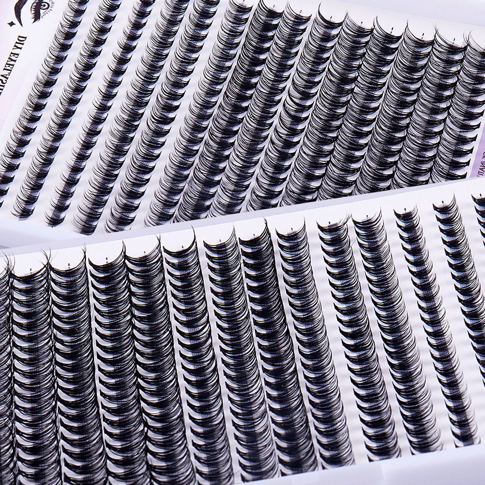 DIY sectional Fake eyelashes 14 rows with large capacity glue tweezers set eyelashes combination