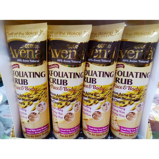 Fruit Of The Wokali Avena Exfoliating Face and Body Scrub Exfoliates Dead Skin Cells Leaving Your Skin Smooth and Soft Removes and Clears Acne Improve Skin Tone Face Scrubs