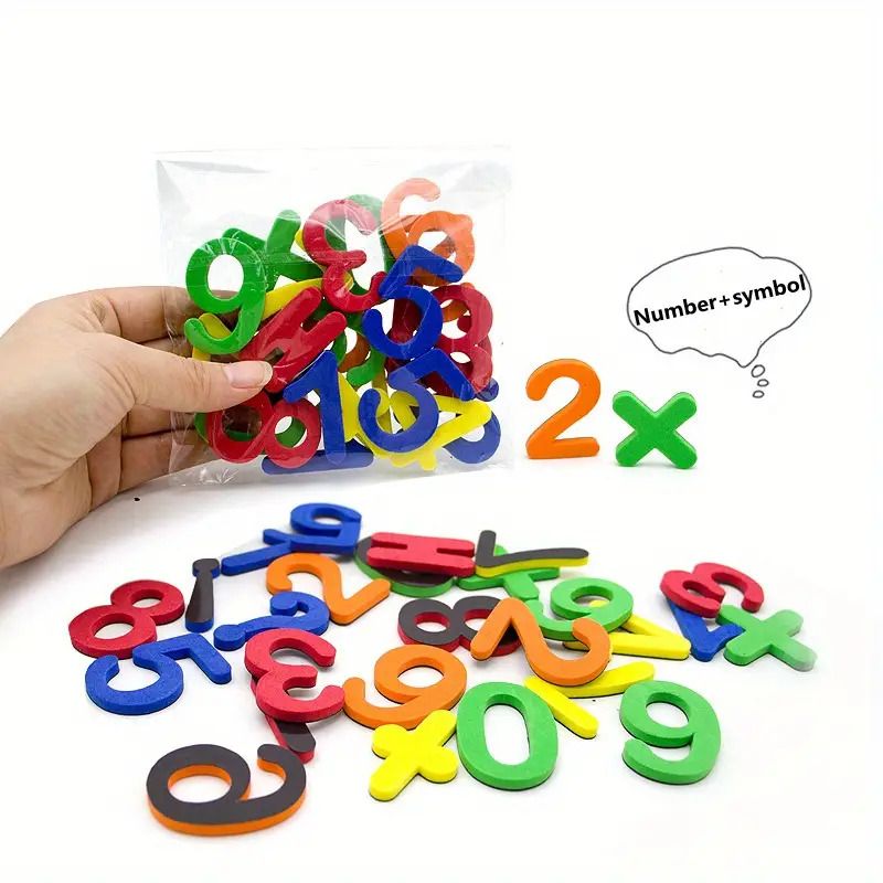 26-79pcs Magnetic Educational Stickers Magnetic Letters Numbers Alphabet ABC 123 Fridge Magnets Plastic Educational Preschool Learning Toy Set Uppercase Lowercase Math