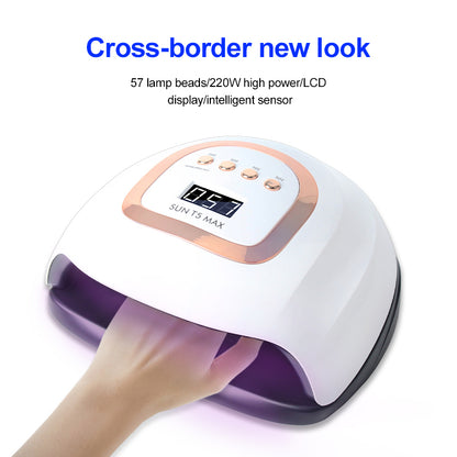SUN T5 MAX 220W Blueque Nail Lamp 57 LEDS Nail Dryer Machine UV Light Drying Lamp For Drying Nail Gel Polish Auto Induction Nail Manicure Tool
