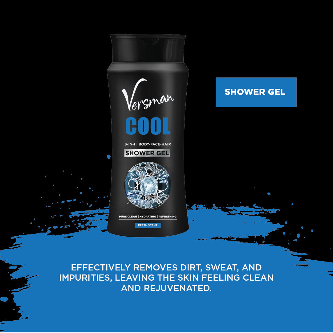 Versman Bro Kit: Cool 400ml Lotion + Shower Gel + Roll On Deo (Pack of 3)