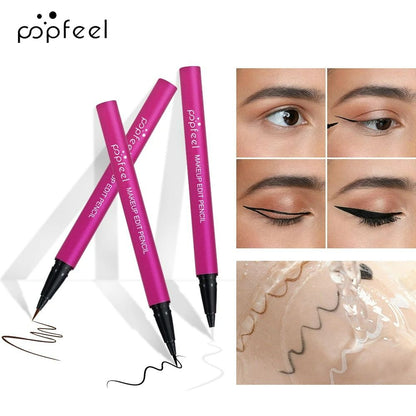 POPFEEL Waterproof Sweatproof Liquid Eyeliner- Smooth Application Essential for Beginners.