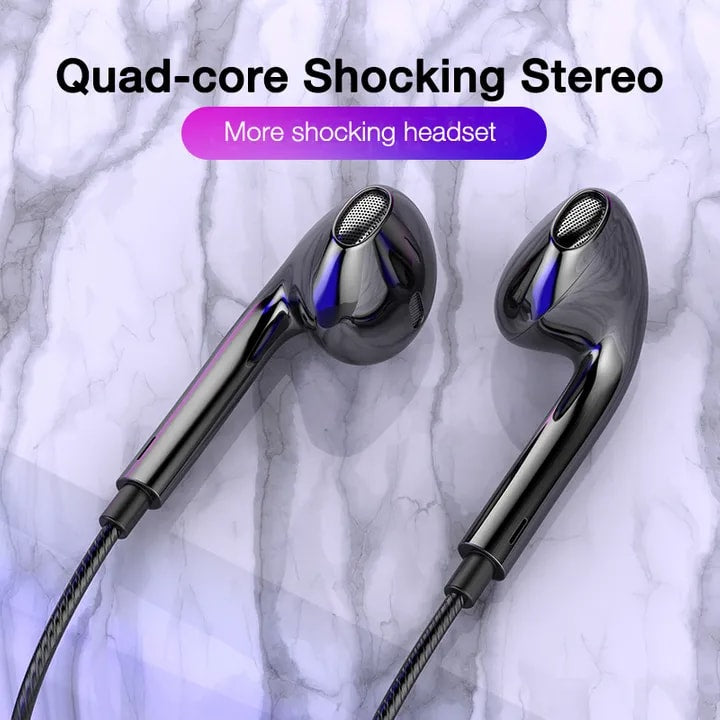 3.5mm Wired Headphones In Ear Headset Wired Earphones with Microphone Bass Stereo Earbuds Sports In-line Control In-Ear Metal Subwoofer Earplugs With Mic For ANDROID Phones