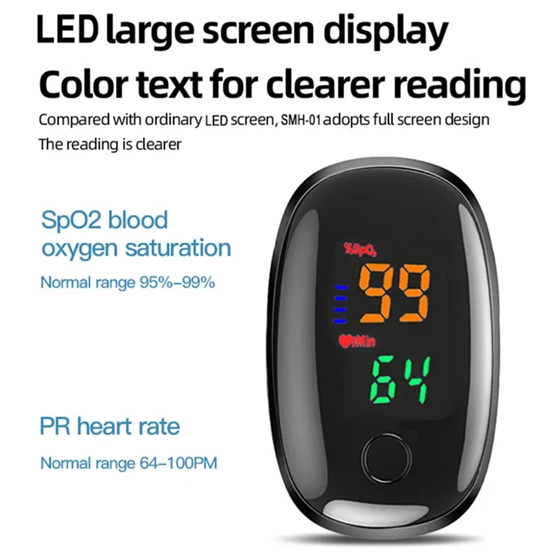 Fingertip Pulse Oximeter Digital Home Medical Equipment Oximeter Blood Oxygen Sensor Blood Oxygen Heart Rate Saturation Meter Portable Fingertip Blood Oxygen Monitor