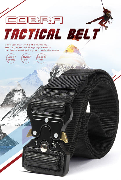 Classic Tactical Belt High Elastic Metal Hook Outdoor Training High Quality New Nylon Soldier Belt