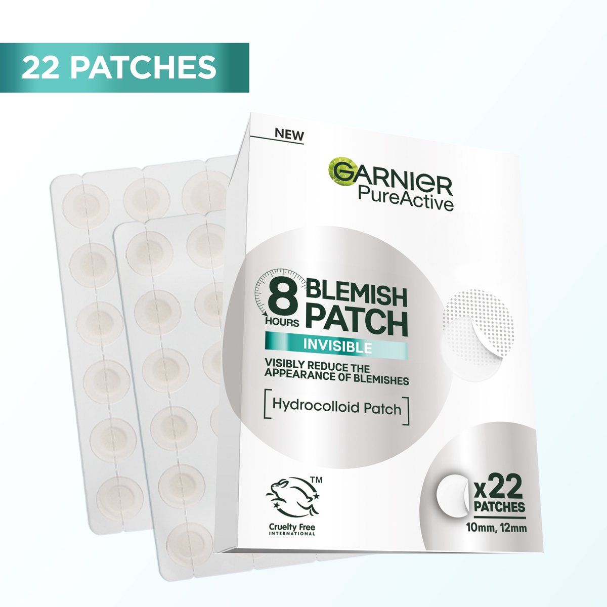 Garnier Pure Active 8hr Invisible Pimple Patch, Enriched with Hydrocolloid that Reduce Pimple Size in 8 hours