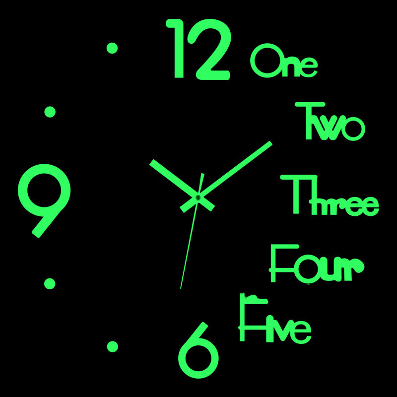 3d Wall Clock Luminous Creative Modern Concise Acrylic DIY Wall Clocks Home Decoration