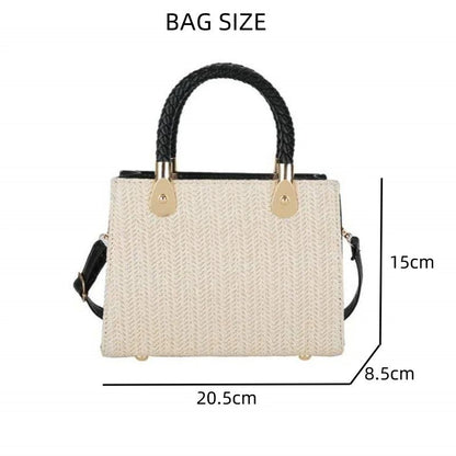 Mateamoda Chic Woven Texture Structured Handbag Crossbody Bag