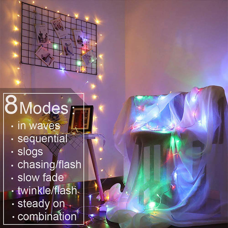 LED Curtain Lights, String Lights Bedroom, 300 LED 9.8x9.8Ft Twinkle String Light Decorations for Window Wedding Bedroom Wall Party Backdrop, Cute Home Indoor Outdoor Decor 8 Modes USB Remote Control