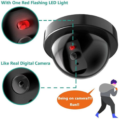 Dummy Camera Safety Camera Flash Light CCTV Surveillance Security Fake Camera For Scaring Away Thieves Dome black Camera SO REAL Camera Video Surveillance Dome Wireless Fake Security Surveillance