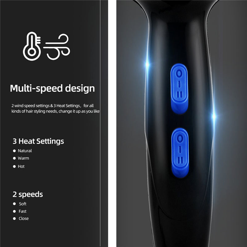 2200W Professional Powerful Hair Dryer Fast Heating Hot And Cold Adjustment Ionic Air Blow Dryer with Air Collecting