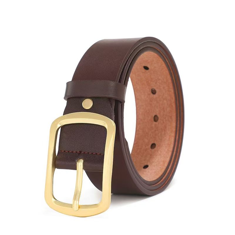 Men's belt Leather belt Leisure Versatile Men's Needle Buckle Belt Fashionable men's waist belt Double sided two-layer cowhide Belt