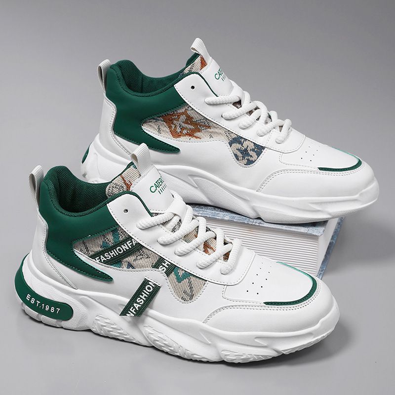 Sneakers Running Platform Daddy Shoes Men's Shoes Casual New Breathable Mesh Surface Fashion Shoes White Green