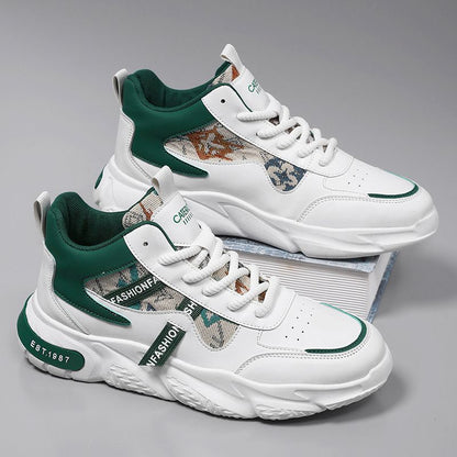 Sneakers Running Platform Daddy Shoes Men's Shoes Casual New Breathable Mesh Surface Fashion Shoes White Green