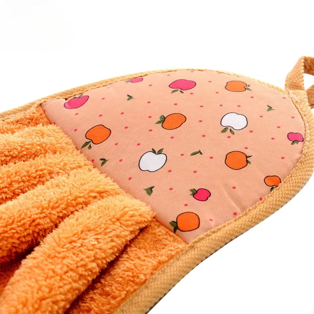 Coral Velvet Bathroom Supplies Soft Hanging Hand Towel Thickened Absorbent Cloth Dishcloths Hanging Cloth Kitchen Cleaning Towel