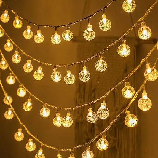 3M LED Light Crystal Ball Star Lights Outdoor Garden Camping Light String 20 LED Lights Garland Light Led String Lights Ramadan Decorations Christmas Festive Atmosphere Lights