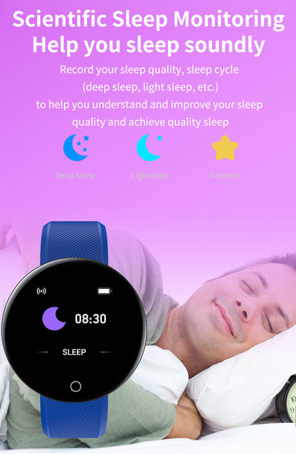 RichRipple D18 Smart Watch Heart Rate/Blood Pressure/Blood Oxyge Monitor Smart Bracelet Wristband Fitness Tracker Waterproof