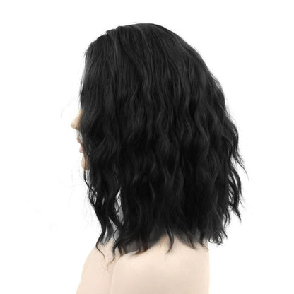 Premium 14inch Short Wigs Water Wave Synthetic Hair Curly Wigs Hair Ladies Short Hair