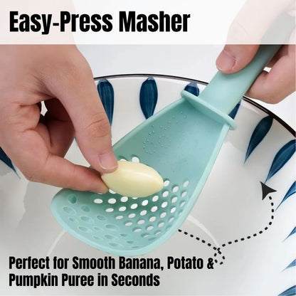 Multifunction Tongs Whisk Kitchenware Set Soft Silicone Cooking Spoon Drain Spoon Mashed Potato Grinder Noodle Scoop Egg Beater Churns Egg White And Yolk Separation Food Clip cook