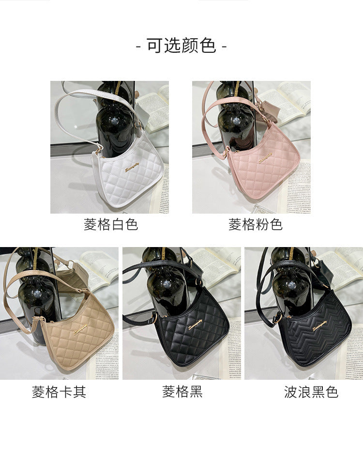 Embroidered Underarm Bag 2023 New Fashion Versatile Shoulder Bag Small Fragrant Wind Lingge Small Bag Girl
