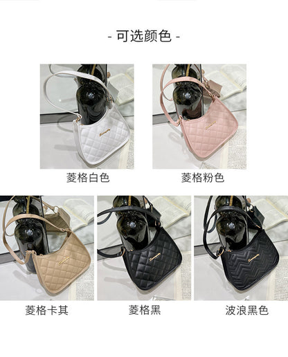 Embroidered Underarm Bag 2023 New Fashion Versatile Shoulder Bag Small Fragrant Wind Lingge Small Bag Girl