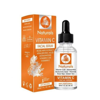 Naturals Vitamin C Facial Serum with Rosehips Hyaluronic Acid Vitamin E Vitamin C20 Cold Processed Face Skin Care